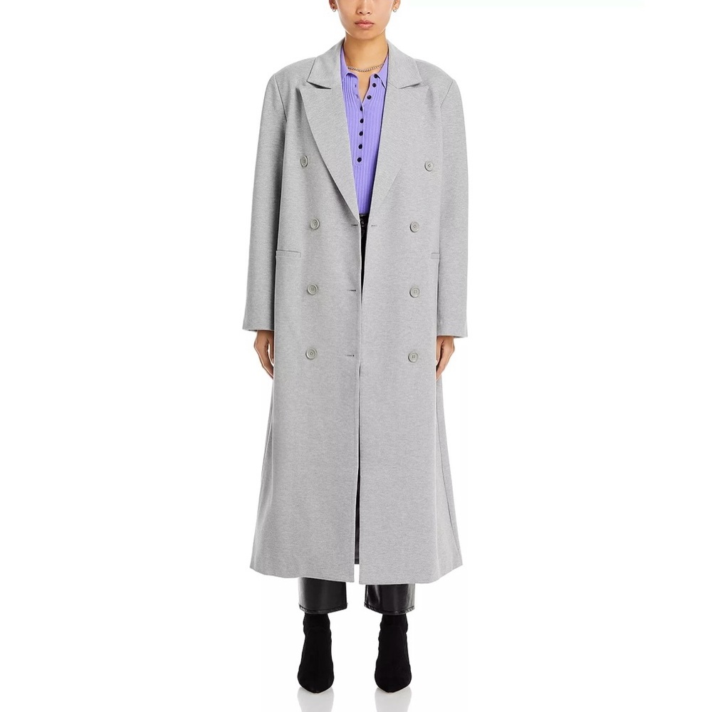 Good American
Ponte Double Breasted Car Coat - Heather Grey Medium